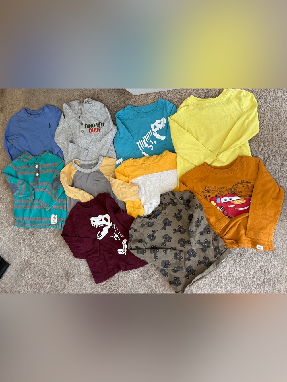 ♻️ Preowned Baby Toddler Boy Long Sleeve Shirts, bundle of 10